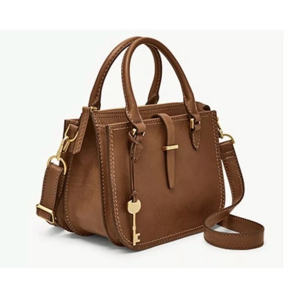 Fossil Whiskey Brown Mini Ryder Satchel Purse